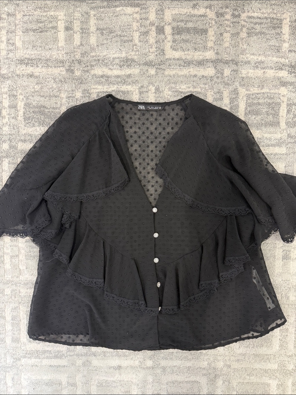 Zara semi sheer blouse